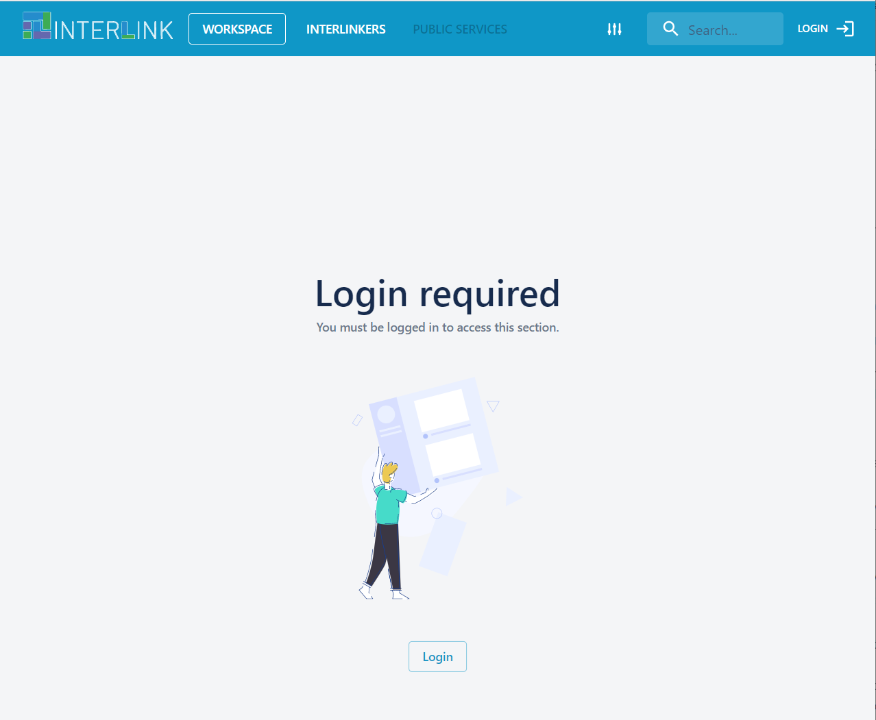 Login required screen